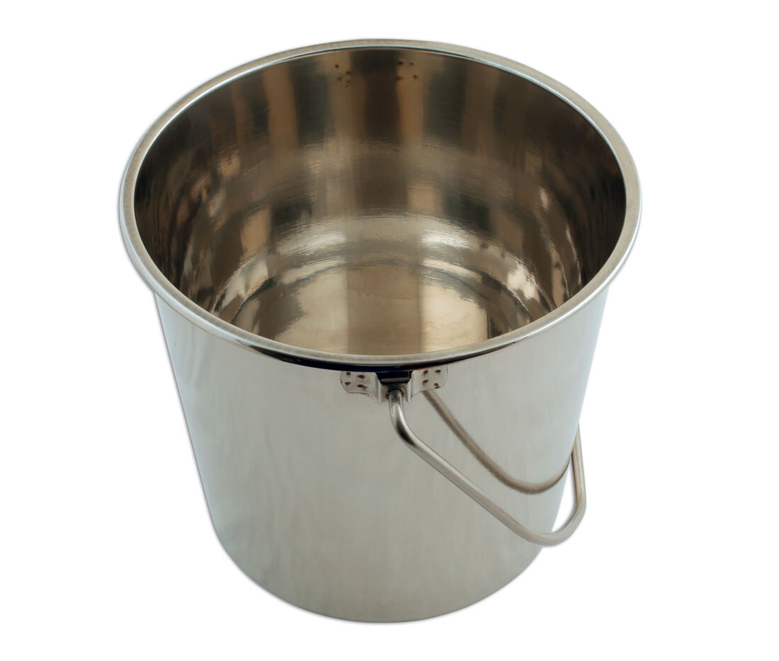 Seau en inox 12 litres avec anse renforcée pour entretien de maison