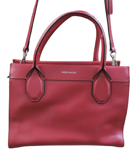 Karen Millen Women's Red Medium Leather Tote Bag With Dust bag SK023 BB 08 - Picture 2 of 8