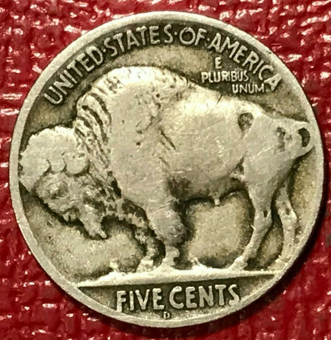 A VINTAGE VG/FINE 1924 D BUFFALO NICKEL-OLD US COIN-AGT060