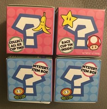UPC 611508175659 product image for (4) Mario Kart Mystery Item Box Racing Cup Candy Tin Collectible Nintendo | upcitemdb.com