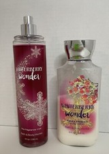 Bath Body Works WinterBerry Wonder Body Lotion Fine Fragrance Mist set READ