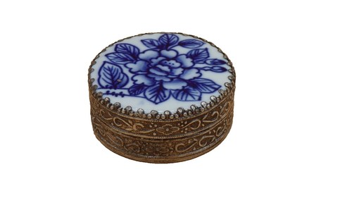 es Mathieu Candy Box  for Sèvres Antique Sèvres Georges Mathieu Candy Box Deep Blue H 9.5 x D 14cm