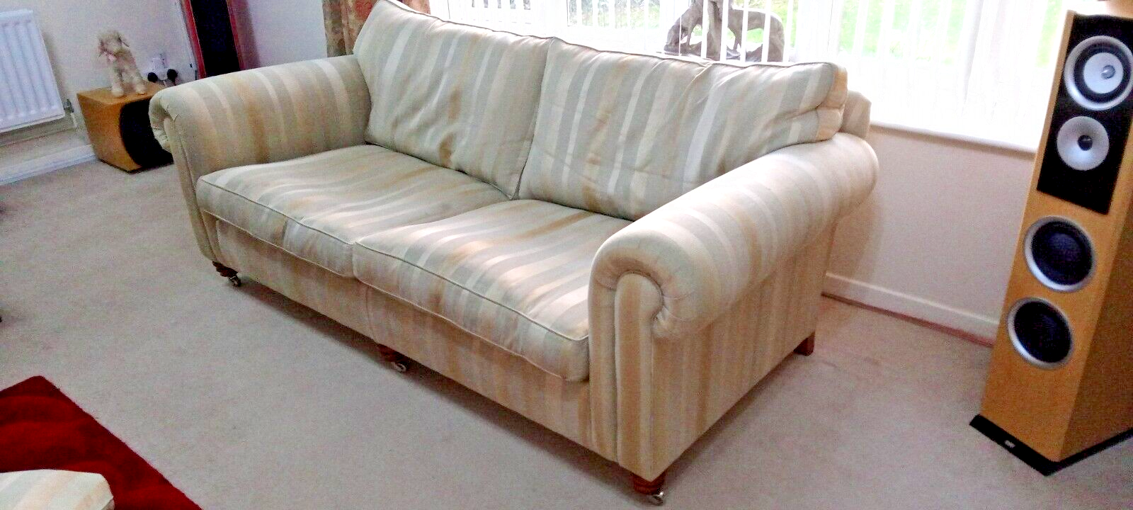 Large 4 Seater Duresta Sofa Gold Stripe eBay