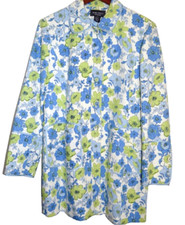 Nine West Women’s Jacket L Floral Lined Blue Green Cottagecore