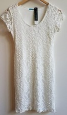 Brand New- White Lace Cap Sleeve Dress- size S