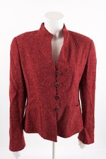 Zanella Platinum Womens Jacket Blazer Sz 10 Red Alpaca Wool Made in Italy