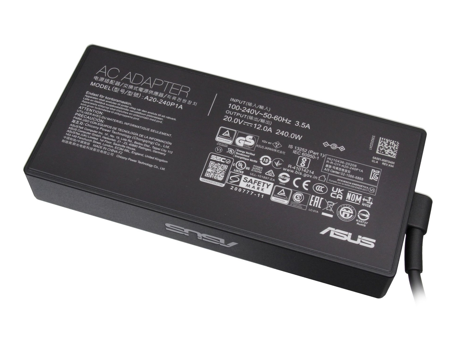 Asus 0A001-00970200 Original Netzteil 240,0 Watt kantige Bauform