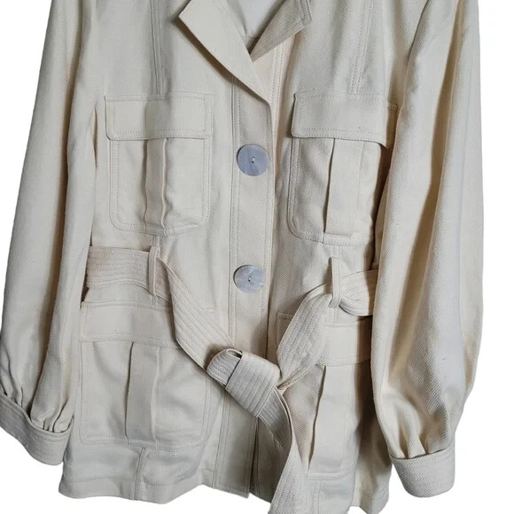 KATE SPADE Women's White Luxe Twill Jacket US Size 14 thumbnail 3