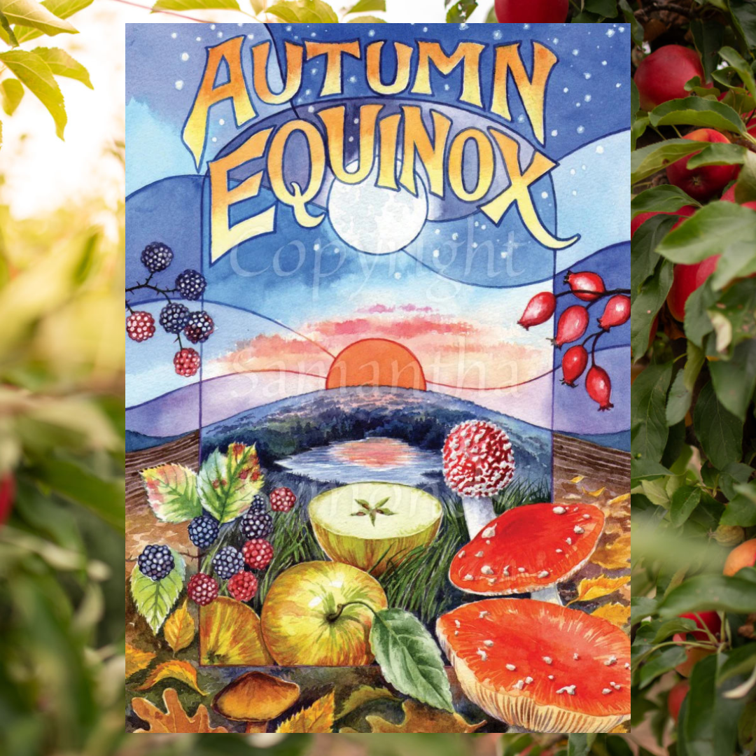 Autumn Equinox Greeting Card - By S Symonds - Sale For Our Animal Charity - as1