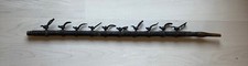 Ancienne pipe/bronze rituel sénoufo africain, peau de serpent enveloppée figurative béliers chèvres