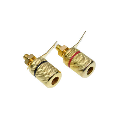 1 Pair Gold Plate Binding Post Amplifier Speaker Audio Connector Terminal Banana