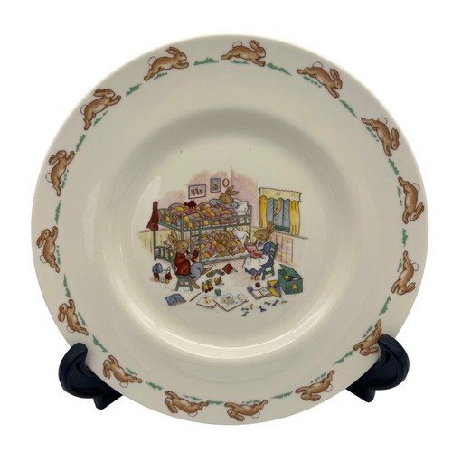 Royal Doulton Bunnykins Bedtime Bunnies 8" Plate Fine Bone China England 1980s