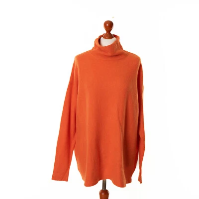 Pull femme vintage américain orange 32% laine taille M/L 13155 - Photo 1/4