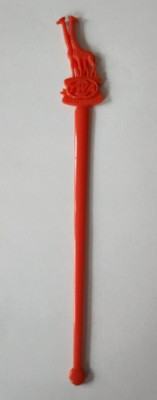 Vintage TWA Trans World Airlines Africa Giraffes Red Swizzle Stick Drink Stirrer