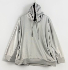 Mondetta Women's Hoodie Size Large Ribbed Texture Performance Gull Gray Soft
