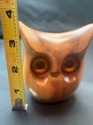 Vintage Made in Oregon Myrtlewood MCM Wood Owl Orange Eyes — photo 4