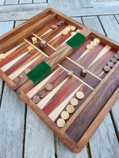Wooden Backgammon Set 25cm - Great for Travel, Games Nights