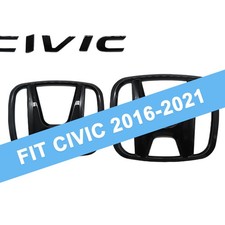 3pcs Gloss Black Front Grille Trunk Emblem Badge For Civic 2016-2021 Sport Badge 3pcs Gloss Black Front Grille Trunk Emblem Badge For Civic 2016-2021 Sport Badge
