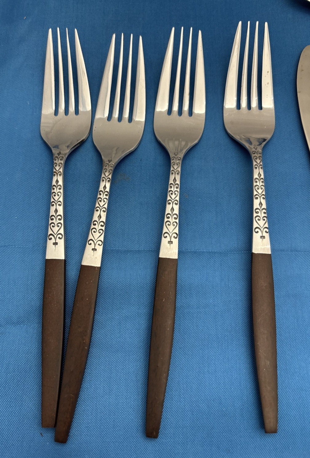 43 Pieces MCM Interpur Stainless Steel Wood Handle Japan Flatware