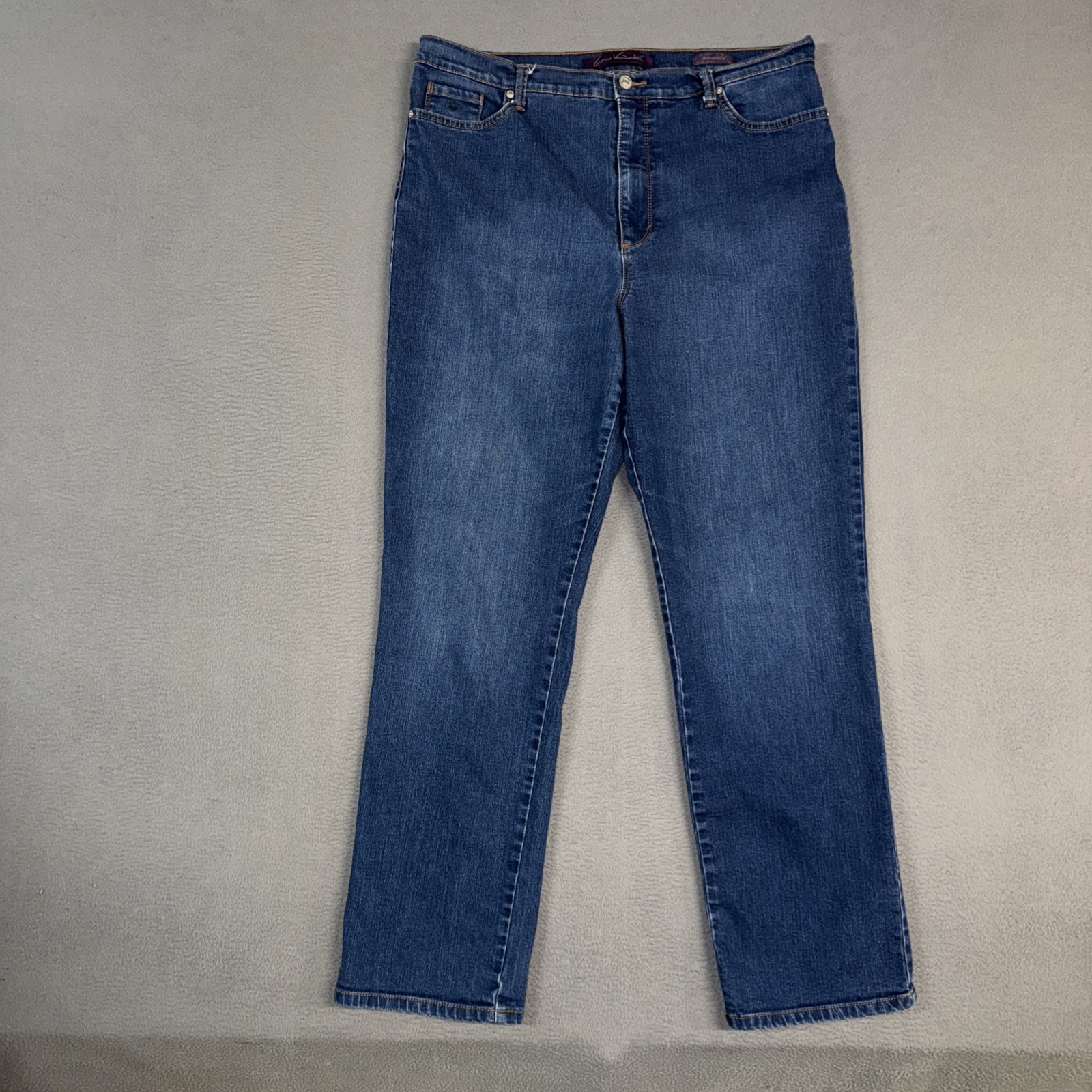 Women&rsquo;s 18 Long Blue Straight High Rise Amanda Denim