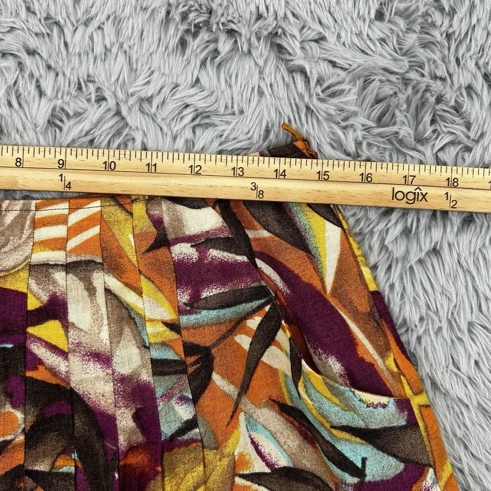 Lafayette 148 Skirt Womens 8 Floral 100% Linen Tropical Coastal Beachy Resort - Image 3 of 4