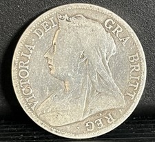 1895 Half Crown Queen Victoria Silver Coin 