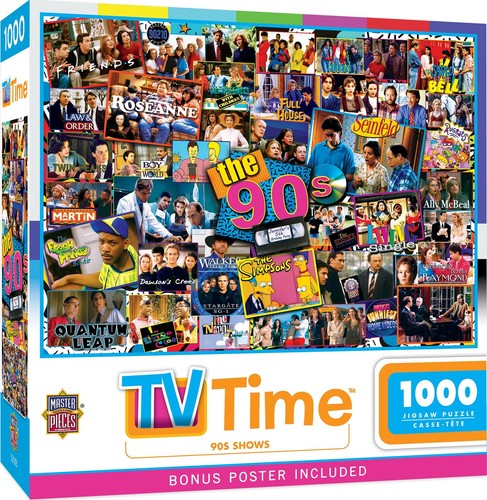 MasterPieces TV Time Puzzles Collection - 90s Shows 1000 Piece Jigsaw Puzzle