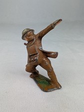 Vintage 1930's Barclay Manoil Toy Soldier Gas Mask Throwing a Granade