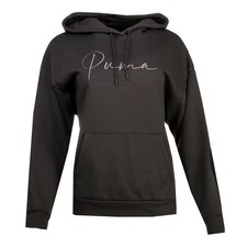 PUMA Tonal Script Pullover Hoodie Womens Black Casual Outerwear 68440101