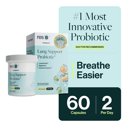 Resb Lung Support Probiotic Supplement - Lung Health Supplement for Smokers, Gut