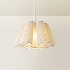 Image of Pleated Lampshade Scalloped Easy Fit Lamp Shade Light