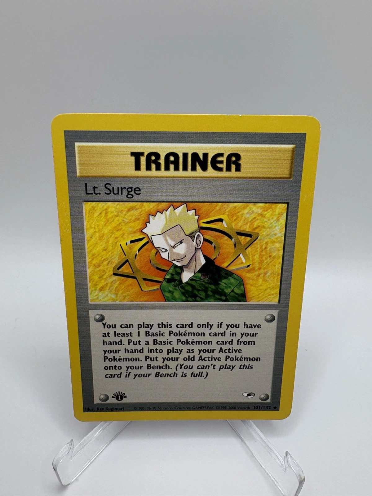 2000 1st Edition Gym Heroes Pokemon Lt. Surge Rare 101/132 NM