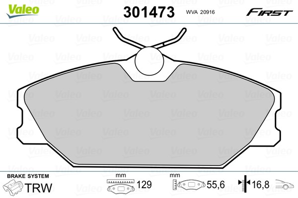Fits VALEO 301473 HAM PADS. FIRST RENAULT CLIO II (3/1998>3/2001)  ⭐UK Stock⭐