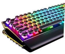 S108 Typewriter Keyboard, Retro Mechanical Gaming Keyboard blue switch black