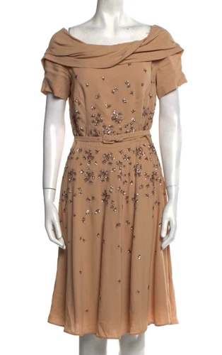 Abito Prada beige nudo impreziosito da paillettes IT40