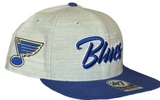 NWT Authentic NHL '47 Brand St. Louis Blues Heather Gray & Blue SP Snapback Hat
