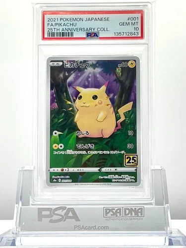 PSA 10 FA / PIKACHU 2021 POKEMON JAPANESE S8a 001/028 25TH ANNIVERSARY COLL.