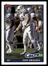 1991 Topps Tony Siragusa Rookie Indianapolis Colts #350
