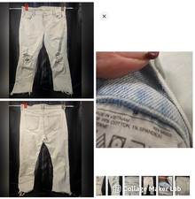 Old Navy Boyfriend Light Wash Distressed Straight Jeans 90s 5-Pocket Sz 14