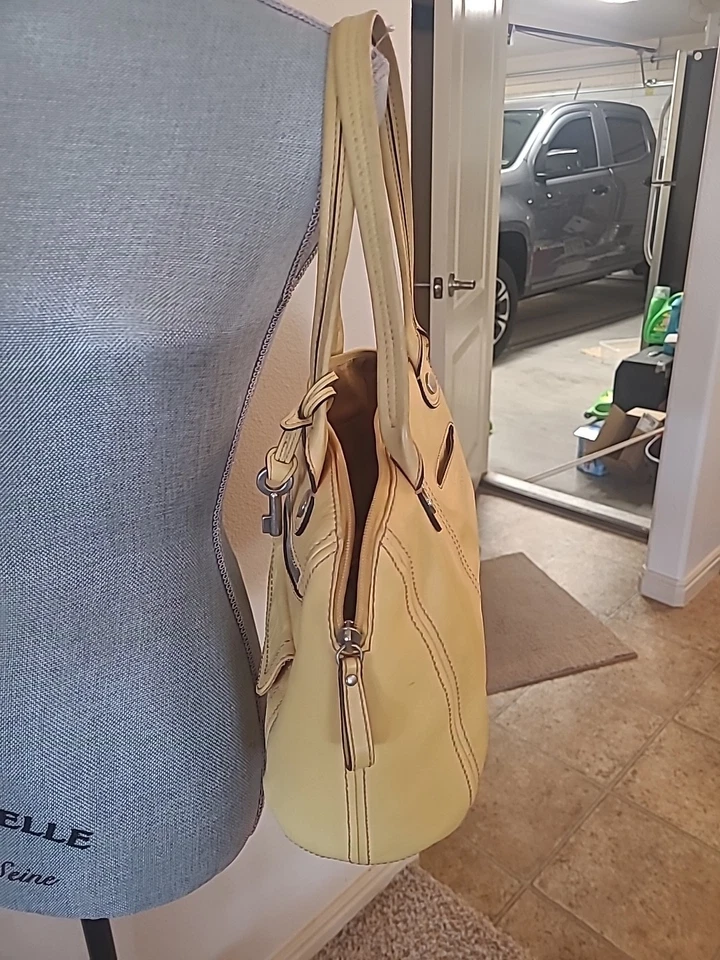 Bolso de Hombro Fossil Hanover Amarillo Mostaza Cuero Nuevo Foto 3 de 4