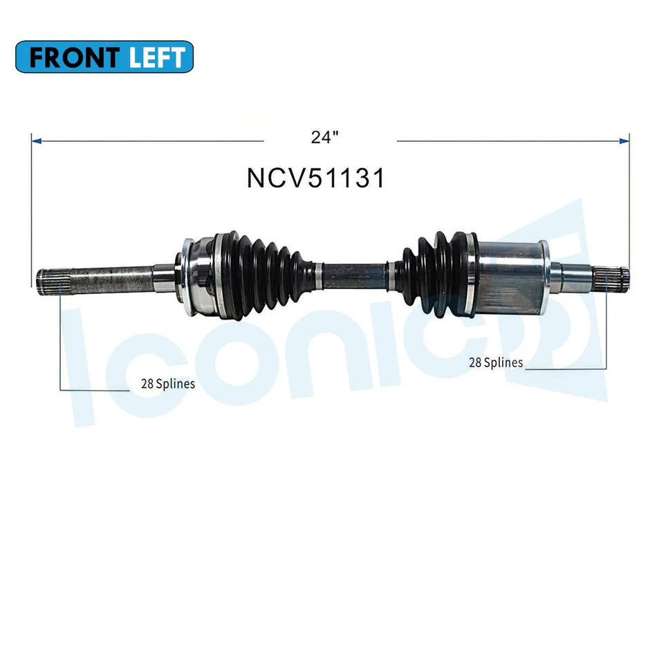Front Left CV Axle Shaft for  92-00 Mitsubishi Montero 97-04 Montero Sport 3.0L - Image 2 of 4
