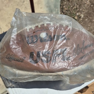 Wilson NCAA Senior Size 9 Leather Football, Autographed, USFL