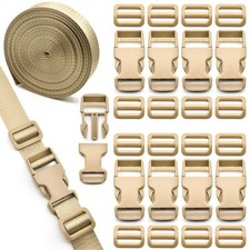 1 inch Buckles Straps Set with 10 Yards Nylon Webbing Strap,10 pcs Quick Side...
