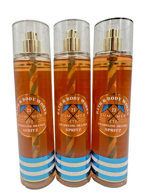 NEW Bath & Body Works Lot 3 Bottles Sparkling Orange Spritz Fragrance Mist 8 oz