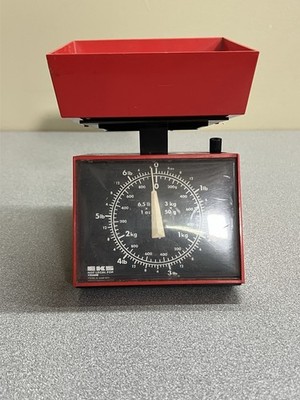 Vintage EKS Space Age Mid Century Kitchen Scale RED Plastic Retro Scales