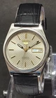 Vintage Seiko 5 Silver Face 23 Jew 7S26 Day&Date Automatic Watch Free Shipping