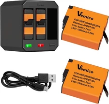 Battery Hero 7/6/5 1500mah Replacement Batteries 2 Pack and 3-Channel LED Typ