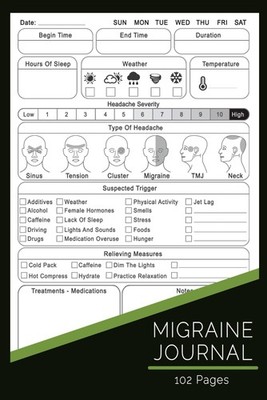 Migraine Journal Simple Headache Tracking Journal | Symptoms, Chronic Pain, a...