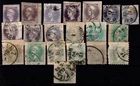 Österreich 1867: gr. Lot Zeitungsmarken lila + grün (ANK 42+43) div. Typen etc.