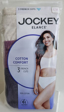 Jockey Elance Sz 6 French Cuts maroon plum cream 3 pk Womens Panties 100 Cotton